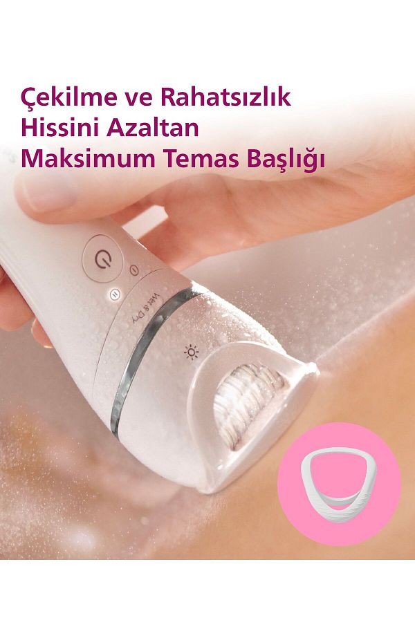 Philips BRE700/05 Epilatör (Yüz+Koltuk altı+Bikini Bölgesi+Bacak)Islak-Kuru,Işıklı,Kablosuz - Görsel 8