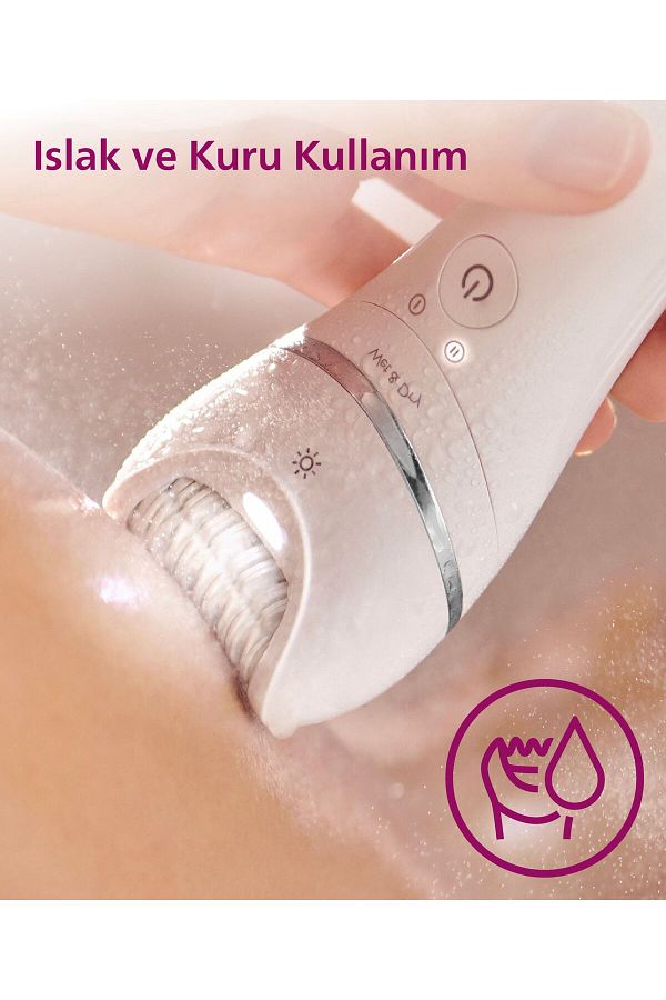 Philips BRE700/05 Epilatör (Yüz+Koltuk altı+Bikini Bölgesi+Bacak)Islak-Kuru,Işıklı,Kablosuz - Görsel 6
