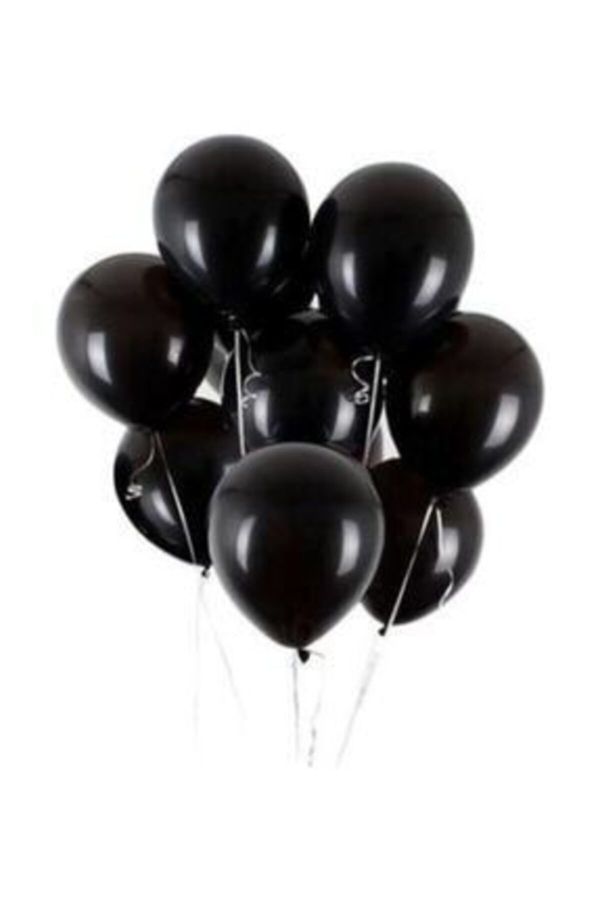 20 Adet Siyah Metalik Balon