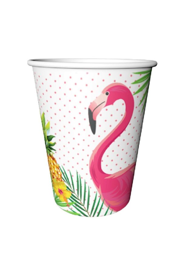 8 Adet Flamingo Karton, Doğum Günü Parti Bardağı