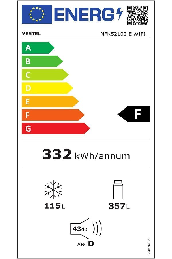 VESTEL NFK52102 E WIFI No-Frost Buzdolabı - Görsel 7
