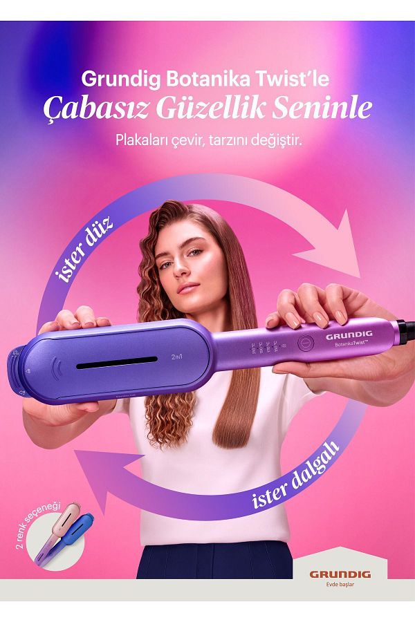 Grundig Hs 8330 Botanika Twist 2in1 Saç Düzleştirici Ve Wag maşası - Görsel 5