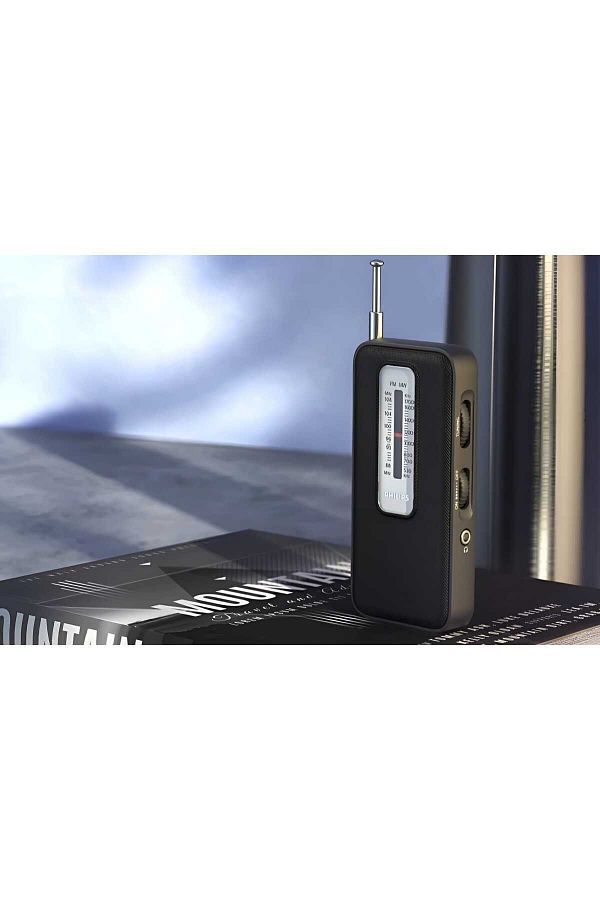 Philips TAR1506 Retro Taşınabilir Cep,El Radyo FM/MW Siyah (3,5mm jack,Pilli ) (Ramwhite Türkiye Garantili) - Görsel 5