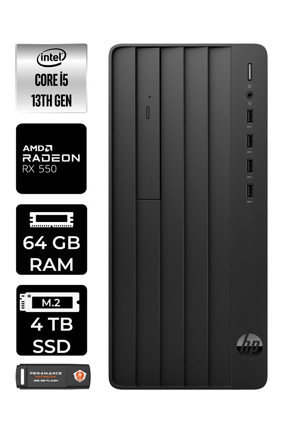 HP PRO TOWER 290 G9 E8T2W9ES300 i5 13500 64GB RAM 4TB SSD RX550 4GB W11P MASAÜSTÜ BİLGİSAYAR