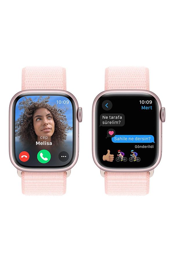 Apple Watch Series 9 GPS + Cellular MRJ13TU/A 41 mm Pembe Alüminyum Kasa ve Uçuk Pembe Spor Loop - Görsel 5