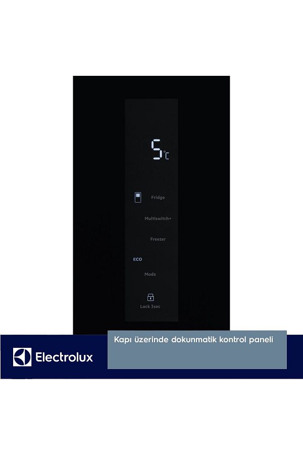 Electrolux ELT9VE52M0 90 cm MultiSwitch+ 522 lt E Enerji Siyah Cam Kapılı No Frost Gardırop Tipi Buzdolabı - Görsel 5