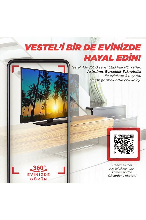 VESTEL 43F8500 TV 43 Inch 108 Ekran Uydu Alıcılı LED Full HD - Görsel 3