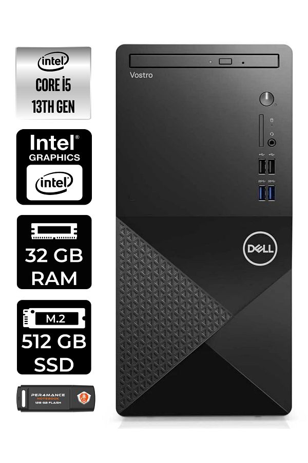 Dell VOSTRO 3020 EN2054VDT3020077 i5 13400 32GB RAM 512GB SSD W11H MASAÜSTÜ BİLGİSAYAR