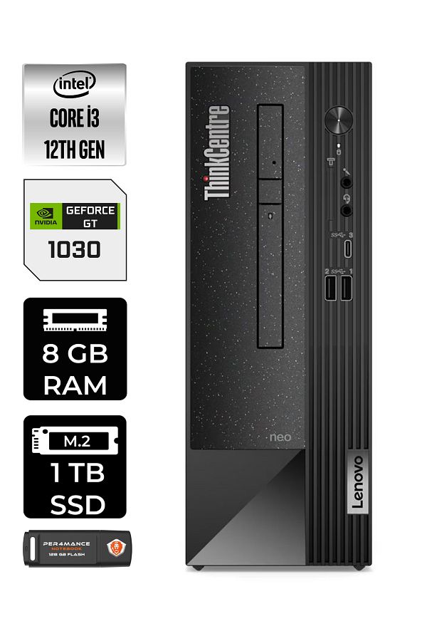 LENOVO Neo 50S 11SX002VTXE453 i3 12100 8GB RAM 1TB SSD GT1030 FDOS MASAÜSTÜ BİLGİSAYAR