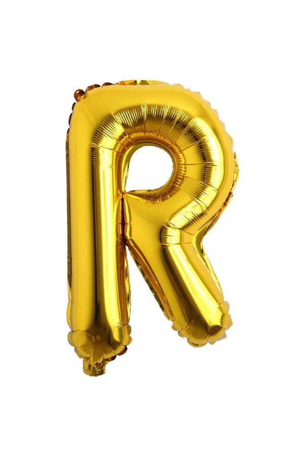 16 Inç Gold R Harfi Folyo Balon Denizyıldızısanat