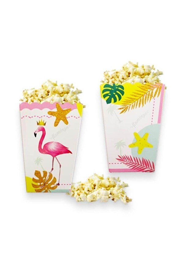 Flamingo Popcorn Kutusu (mısır, Cips Kutusu) 8 Adet