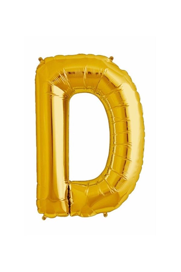 D Harfi Altın (Gold) Rengi Folyo Balon 40 Inc 100 Cm