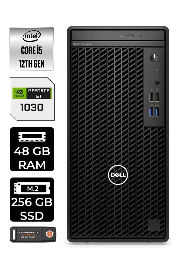 Dell OPTIPLEX 3000 EN010O3000591 i5 12500 48GB RAM 256GB SSD GT1030 W11P MASAÜSTÜ BİLGİSAYAR