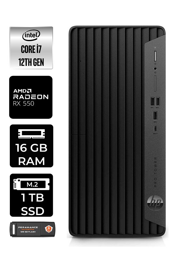 HP PRO TOWER 400 G9 E6U3M9EA213 i7 12700 16GB RAM 1TB SSD RX550 4GB W11H MASAÜSTÜ BİLGİSAYAR