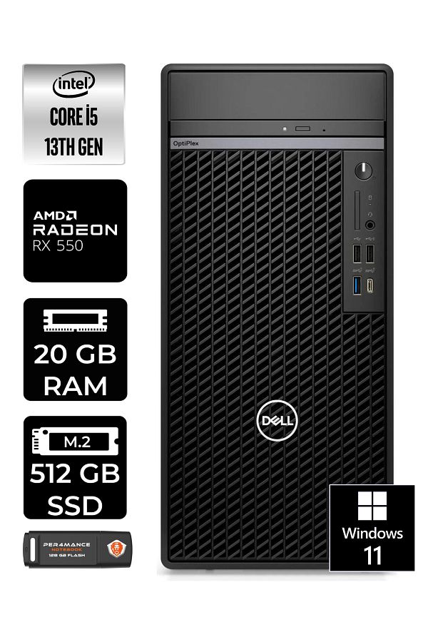Dell OPTIPLEX 7010 EN010O7010267 i5 13500 20GB RAM 512GB SSD RX550 W11P MASAÜSTÜ BİLGİSAYAR