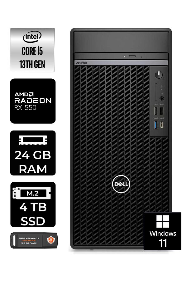 Dell OPTIPLEX 7010 EN010O7010225 i5 13500 24GB RAM 4TB SSD RX550 W11H MASAÜSTÜ BİLGİSAYAR