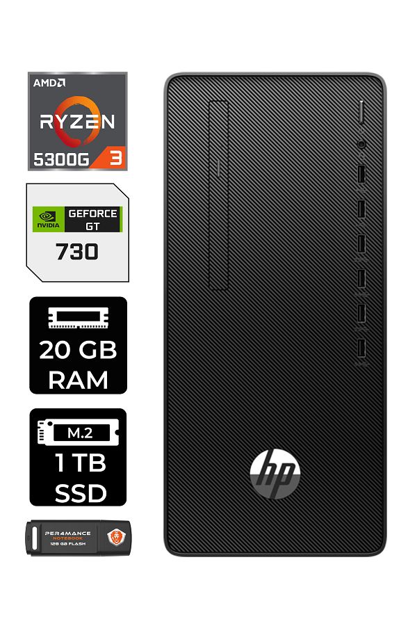 HP PRO TOWER 295 G9 E6D391EA318 R3 5300G 20GB RAM 1TB SSD GT730 4GB FDOS MASAÜSTÜ BİLGİSAYAR