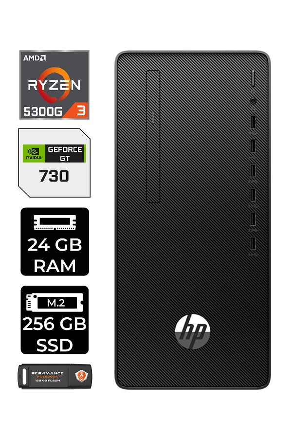 HP PRO TOWER 295 G9 E6D391EA371 R3 5300G 24GB RAM 256GB SSD GT730 4GB W11H MASAÜSTÜ BİLGİSAYAR
