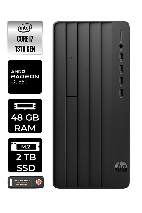 HP PRO TOWER 290 G9 E8T2X1ES244 i7 13700 48GB RAM 2TB SSD RX550 4GB W11H MASAÜSTÜ BİLGİSAYAR