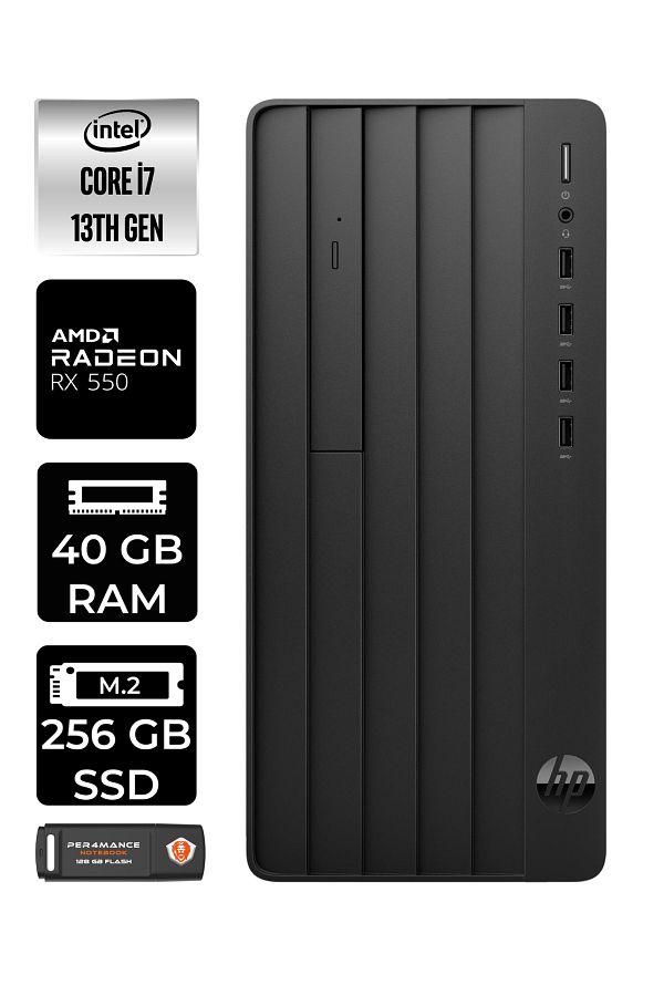 HP PRO TOWER 290 G9 E8T2X1ES286 i7 13700 40GB RAM 256GB SSD RX550 4GB W11P MASAÜSTÜ BİLGİSAYAR