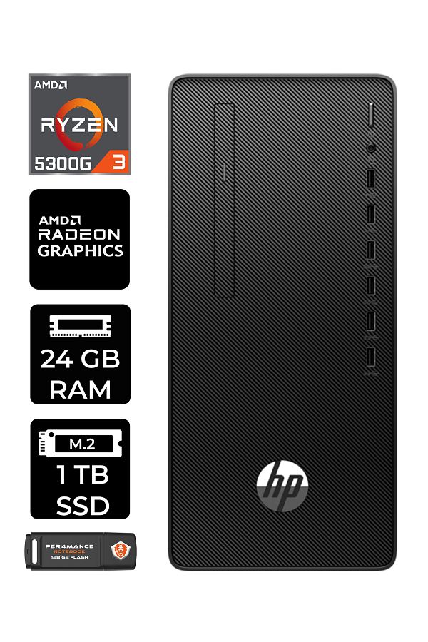 HP PRO TOWER 295 G9 E6D391EA023 R3 5300G 24GB RAM 1TB SSD FDOS MASAÜSTÜ BİLGİSAYAR