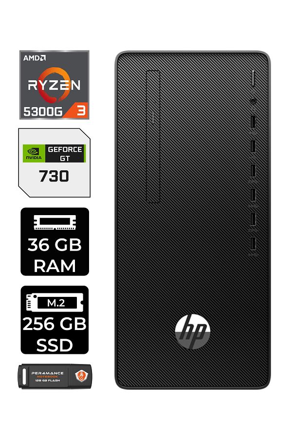 HP PRO TOWER 295 G9 E6D391EA331 R3 5300G 36GB RAM 256GB SSD GT730 4GB FDOS MASAÜSTÜ BİLGİSAYAR