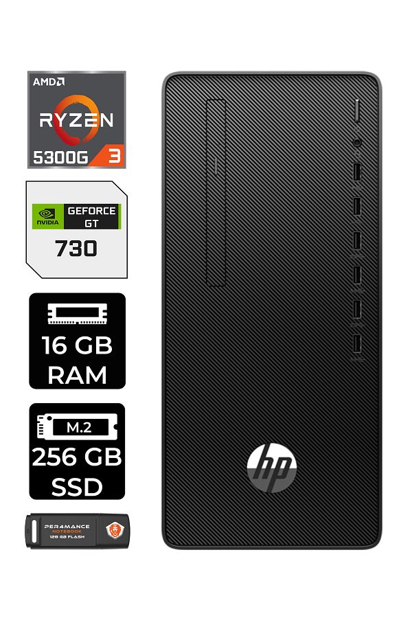 HP PRO TOWER 295 G9 E6D391EA361 R3 5300G 16GB RAM 256GB SSD GT730 4GB W11H MASAÜSTÜ BİLGİSAYAR
