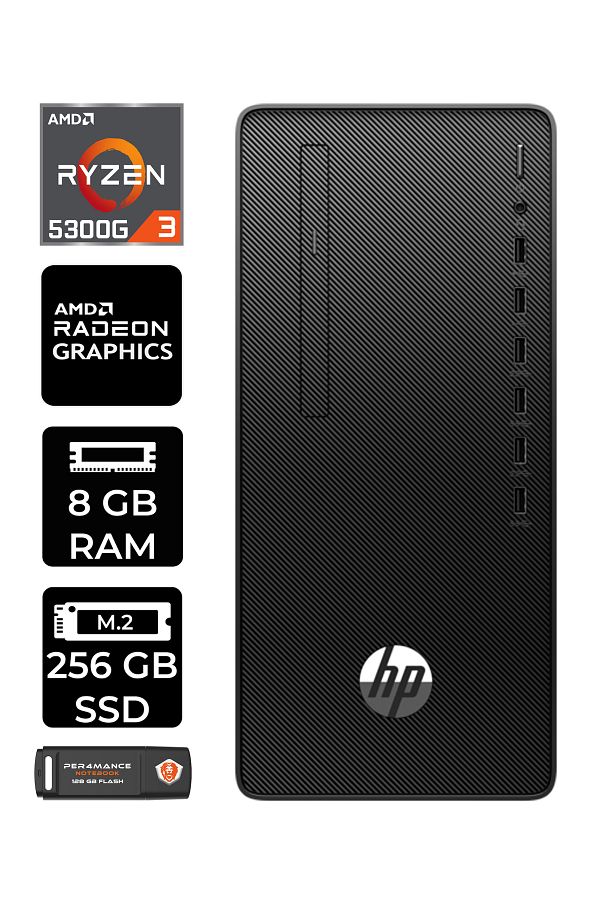 HP PRO TOWER 295 G9 E6D391EA101 R3 5300G 8GB RAM 256GB SSD W11P MASAÜSTÜ BİLGİSAYAR
