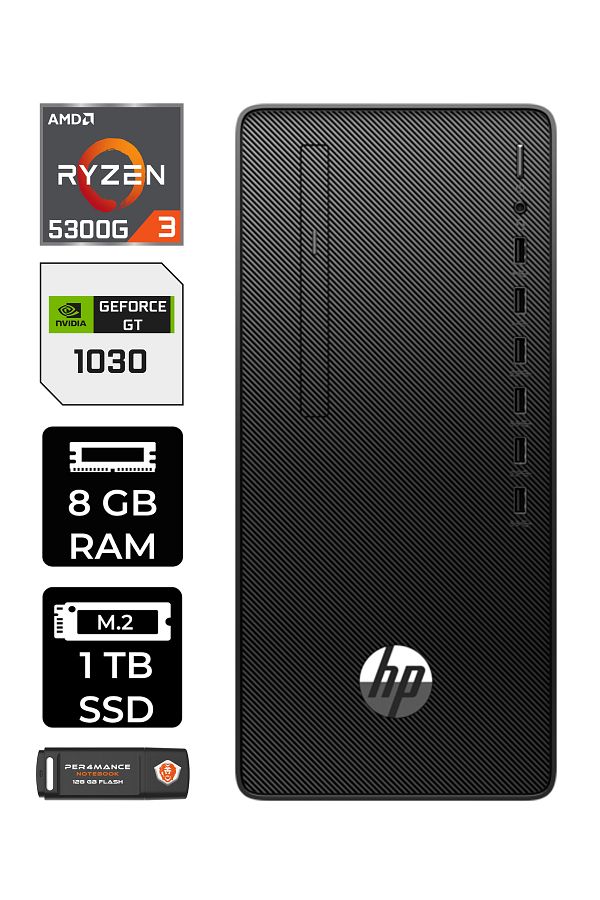 HP PRO TOWER 295 G9 E6D391EA453 R3 5300G 8GB RAM 1TB SSD GT1030 4GB FDOS MASAÜSTÜ BİLGİSAYAR