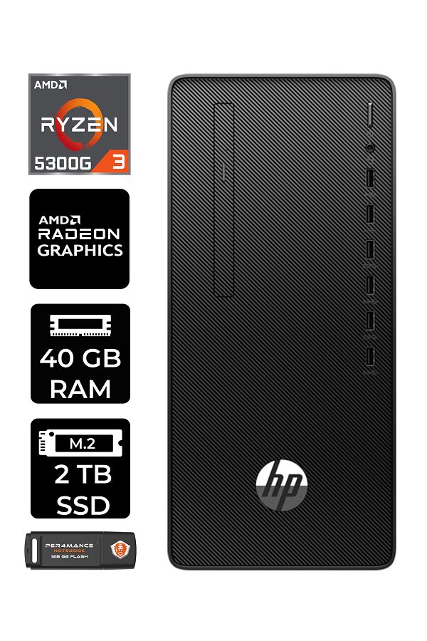 HP PRO TOWER 295 G9 E6D391EA039 R3 5300G 40GB RAM 2TB SSD FDOS MASAÜSTÜ BİLGİSAYAR