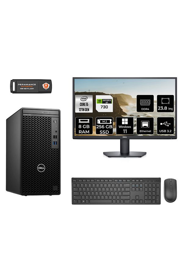 Dell OPTILEX 3000 AE3000S401 i5 12500 8GB RAM 256GB SSD GT730 4GB 23.8" W11P MASAÜSTÜ BİLGİSAYAR