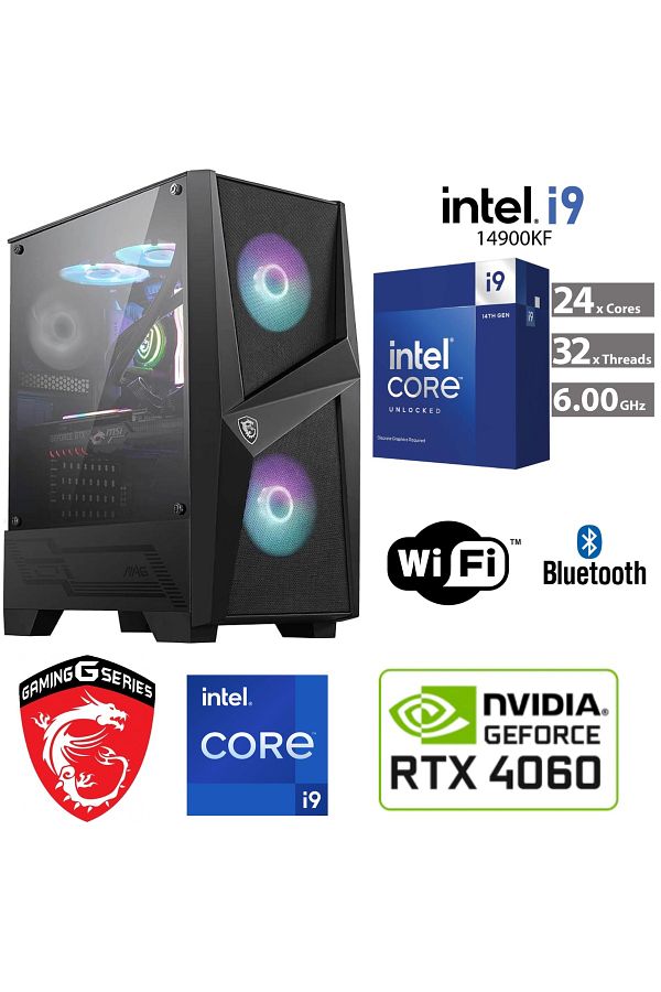 MSI 8 GB RTX 4060 –GAMİNG PC DDR5- İNTEL İ9 14900KF- 32 GB DDR5 RAM – 1 TB M.2 SSD – SIVI  uyumlu