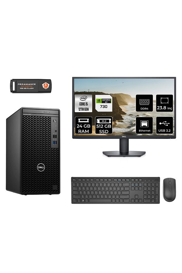 Dell OPTILEX 3000 AE3000S322 i5 12500 24GB RAM 512GB SSD GT730 4GB 23.8" FDOS MASAÜSTÜ BİLGİSAYAR