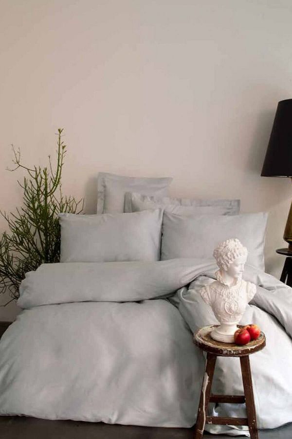 Sımply Gri Saten Nevresim Takımı Tek Kişilik Ateş Home