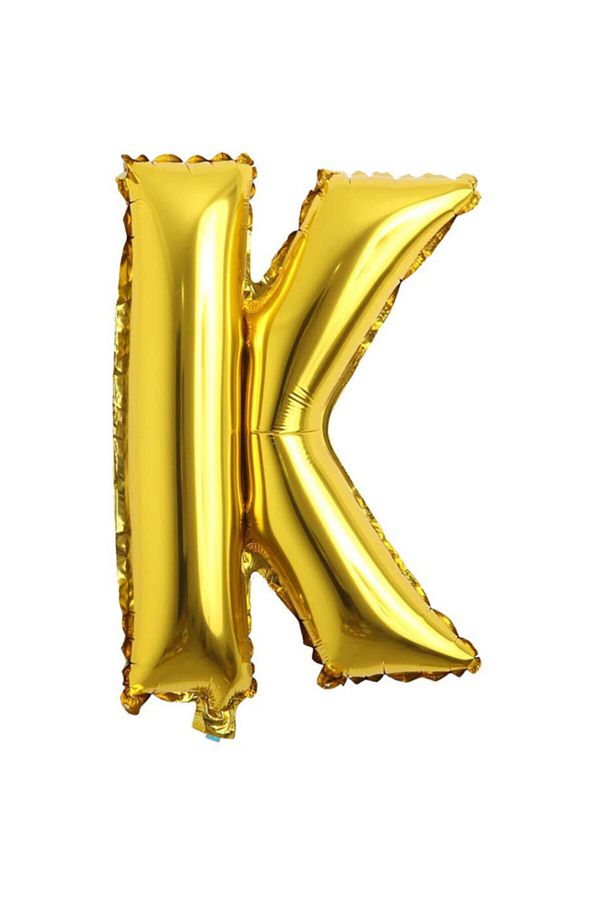 16 Inç Gold K Harfi Folyo Balon