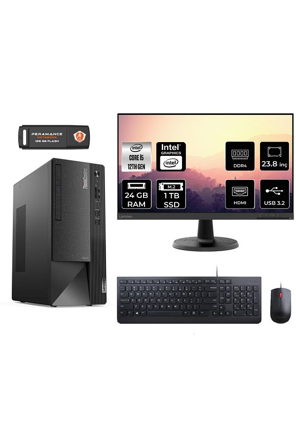 LENOVO Neo 50T AE11SE00MJTXS023 i5 12400 24GB RAM 1TB SSD 23.8" FDOS MASAÜSTÜ BİLGİSAYAR