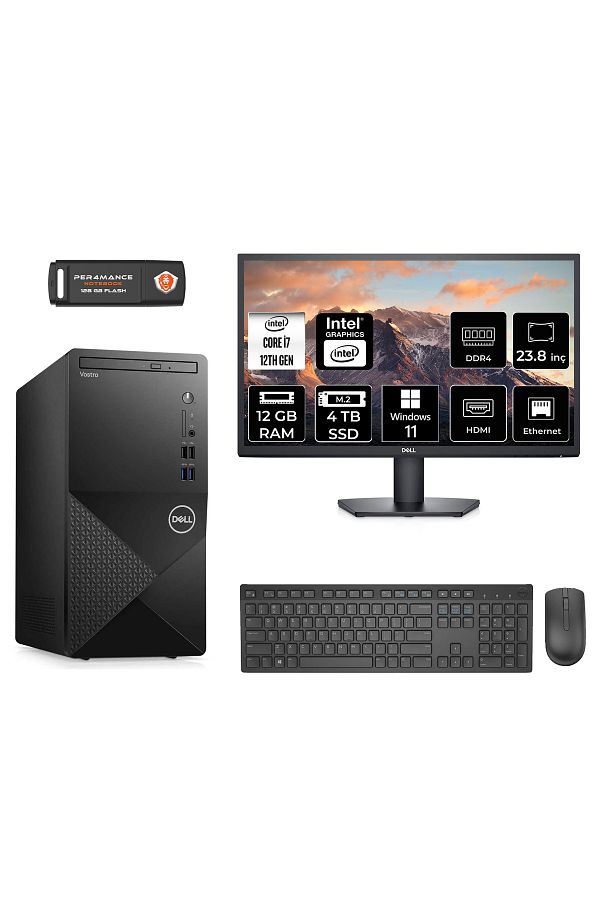 Dell VOSTRO 3910 AEN7600VDT3910S060 i7 12700 12GB RAM 4TB SSD 23.8" W11H MASAÜSTÜ BİLGİSAYAR