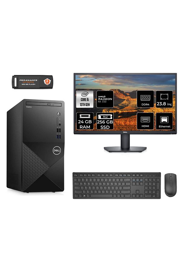 Dell VOSTRO 3020 AE3020S171 i5 13400 24GB RAM 256GB SSD RX550 4GB 23.8" FDOS MASAÜSTÜ BİLGİSAYAR