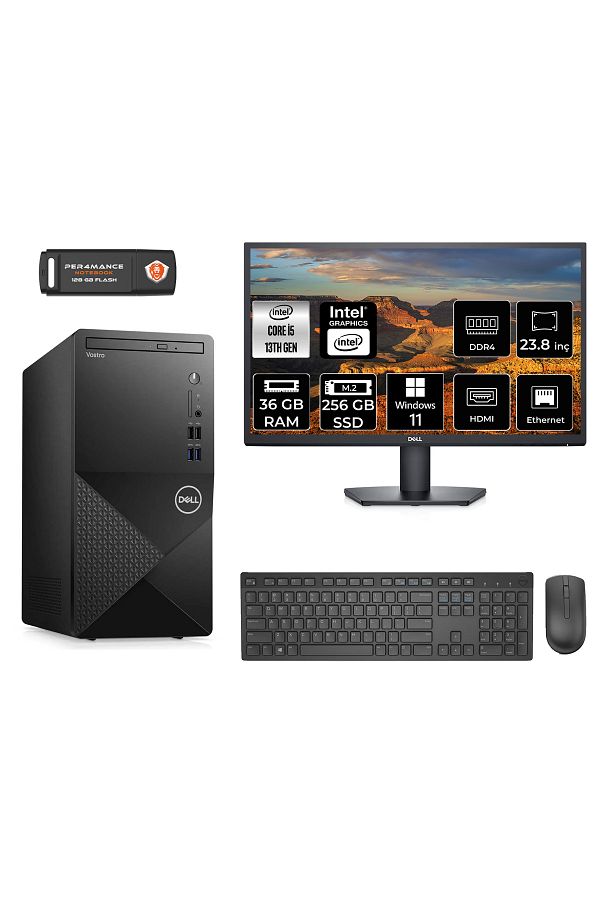 Dell VOSTRO 3020 AE20463020S131 i5 13400 36GB RAM 256GB SSD 23.8" W11P MASAÜSTÜ BİLGİSAYAR