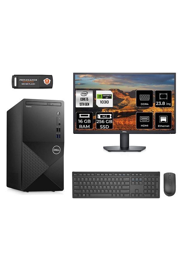 Dell VOSTRO 3020 AE3020S461 i5 13400 16GB RAM 256GB SSD GT1030 4GB 23.8" FDOS MASAÜSTÜ BİLGİSAYAR