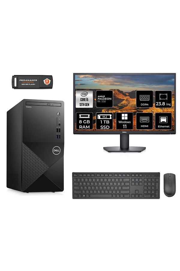 Dell VOSTRO 3020 AE3020S253 i5 13400 8GB RAM 1TB SSD RX550 4GB 23.8" W11P MASAÜSTÜ BİLGİSAYAR