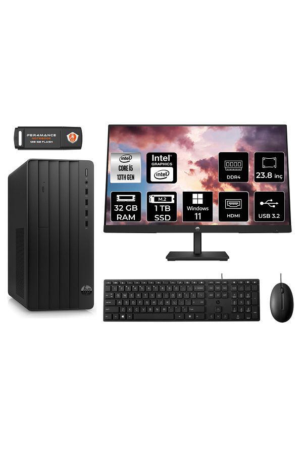 HP PRO TOWER 290 G9 AE8T2W9ESS078 i5 13500 32GB RAM 1TB SSD 23.8" W11H MASAÜSTÜ PC