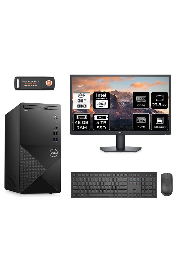 Dell VOSTRO 3910 AEM3910S045 i7 12700 48GB RAM 4TB SSD 23.8" FDOS MASAÜSTÜ BİLGİSAYAR