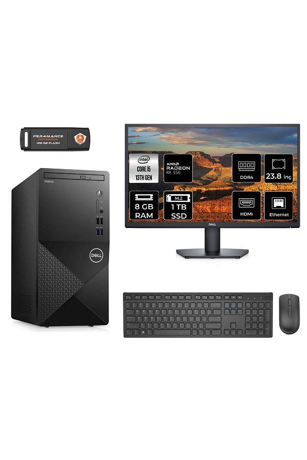 Dell VOSTRO 3020 AE20463020S153 i5 13400 8GB RAM 1TB SSD RX550 4GB 23.8" FDOS MASAÜSTÜ BİLGİSAYAR