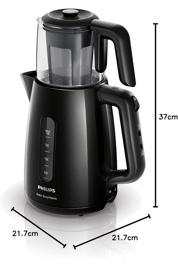 Philips Ultra Premium Çay Makinesi, 1.9 L Kapasite, 360º Döner Taban, Kablo Sarıcı, Siyah - Görsel 6