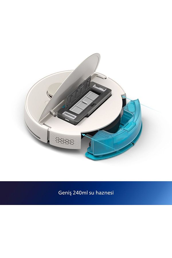 Philips EVİM TEMİZ 5000 PA 7000 Serisi Islak ve Kuru Otomatik Boşaltma İstasyonlu Beyaz Robot Süpürge EPA11 - Görsel 4