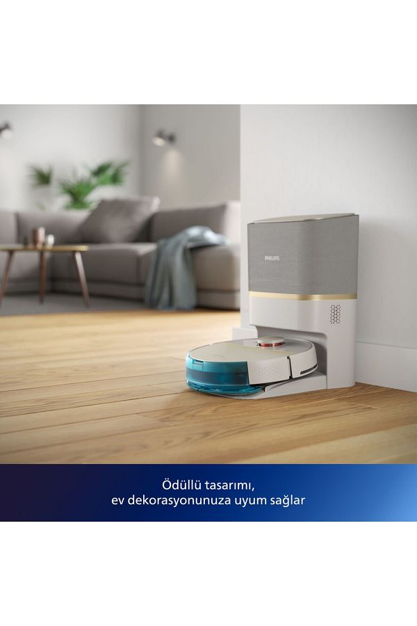 Philips EVİM TEMİZ 5000 PA 7000 Serisi Islak ve Kuru Otomatik Boşaltma İstasyonlu Beyaz Robot Süpürge EPA11 - Görsel 7