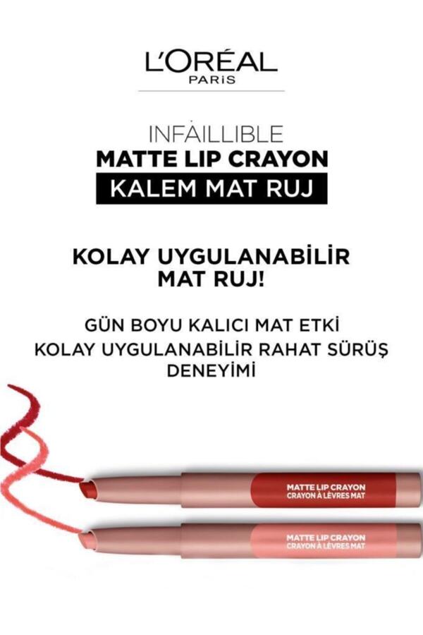 Infaillible Matte Lip Crayon Kalem Mat Ruj - 103 Maple Dream_5