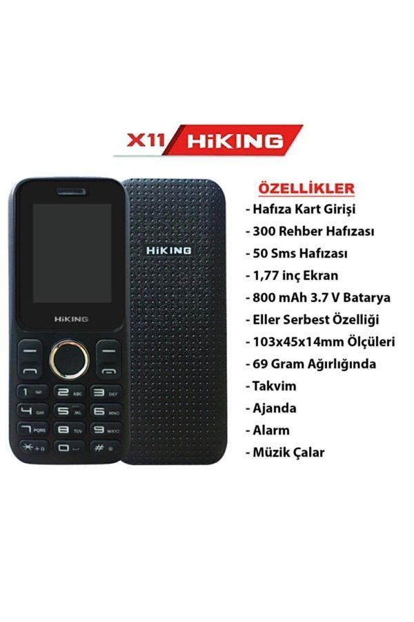 Hiking X11 Tuşlu Cep Telefonu - 2 Yıl Türkiye Garantili - Görsel 2