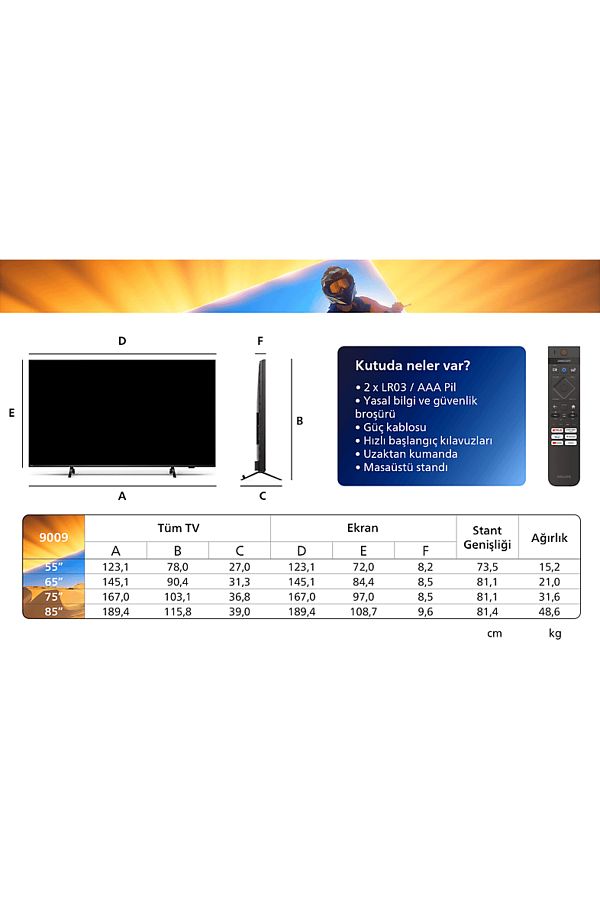 Philips The Xtra 85PML9009/12 85 inç 215 Ekran Uydu Alıcılı Smart 4K UHD Ambilight TV
